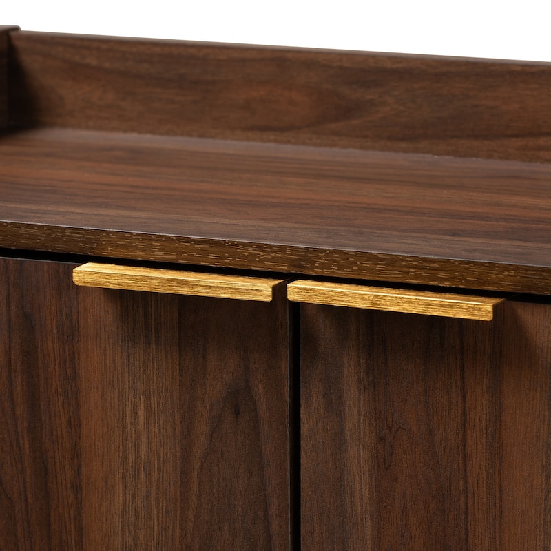 Mid-Century Modern 5-Shelf Wood Shoe Cabinet