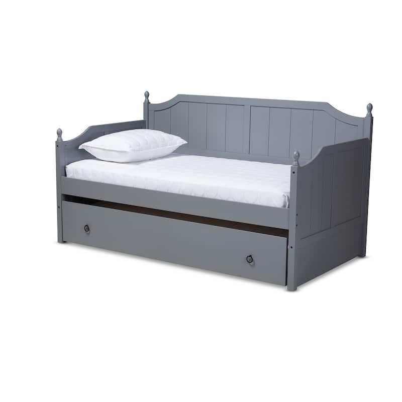 Cottage Farmhouse Daybed with Trundle - Grey
