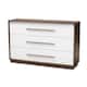 Mid-century Modern White and Walnut 6-drawer Dresser - N/A