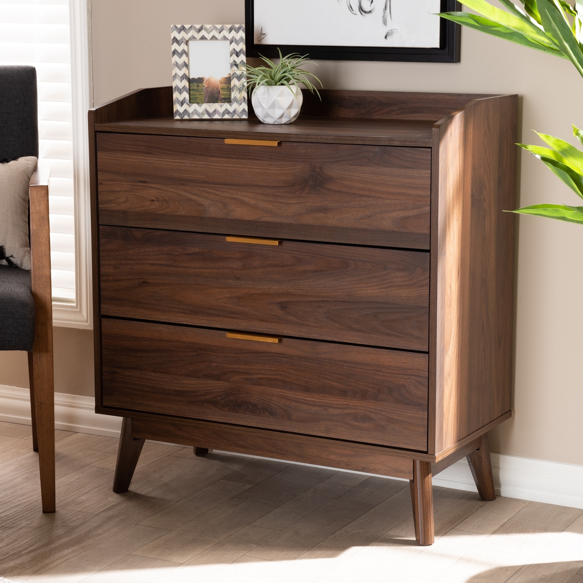 Shop Mid Century Modern 3 Drawer Chest Free Shipping Today