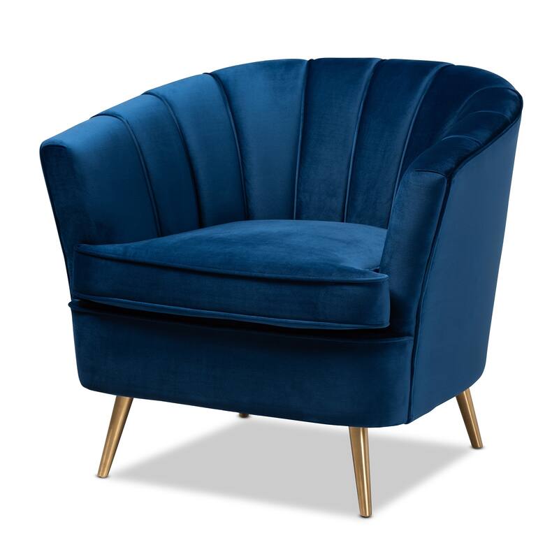 Glamorous Fabric Accent Chair - Navy