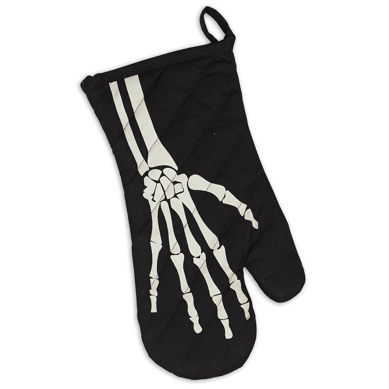 DII Skeleton Print Apron & Oven Mitt Kitchen Set