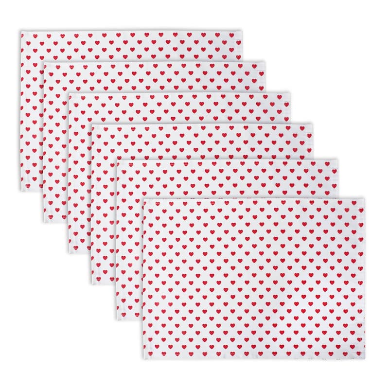 DII Lil Hearts Ribbed Placemats (Set of 6) - Little Hearts