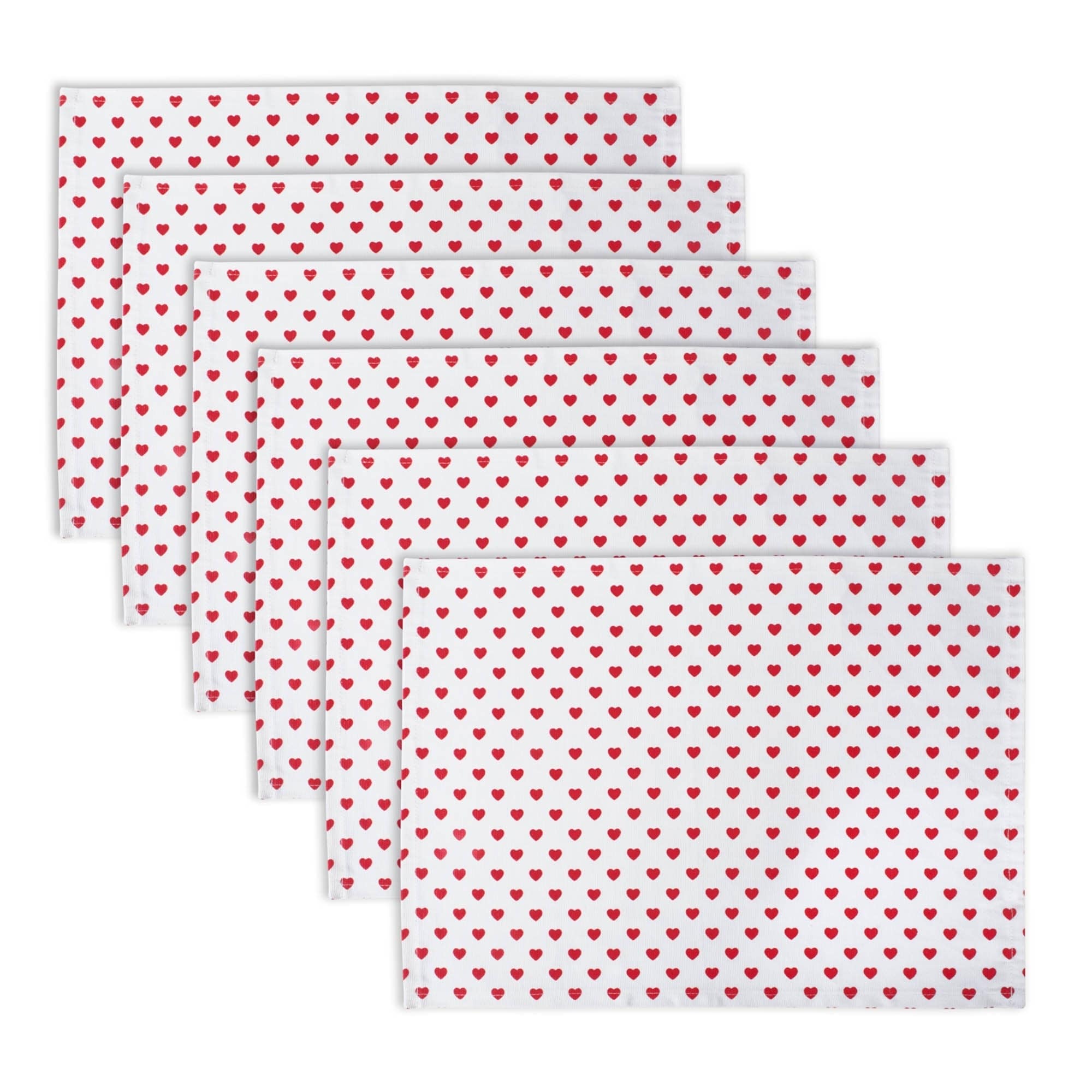 DII Lil Hearts Ribbed Placemats (Set of 6)