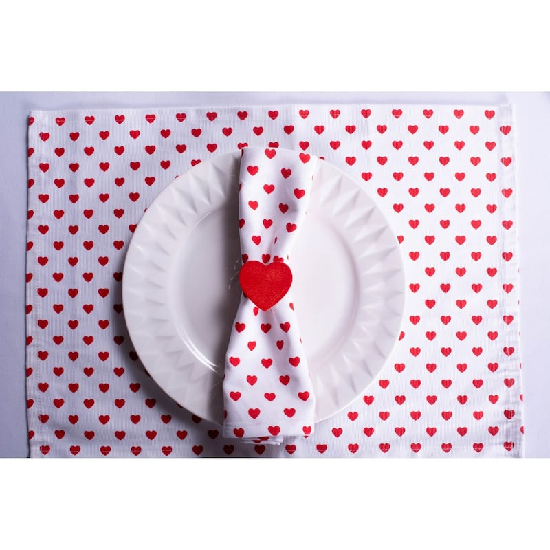 DII Lil Hearts Ribbed Placemats (Set of 6)