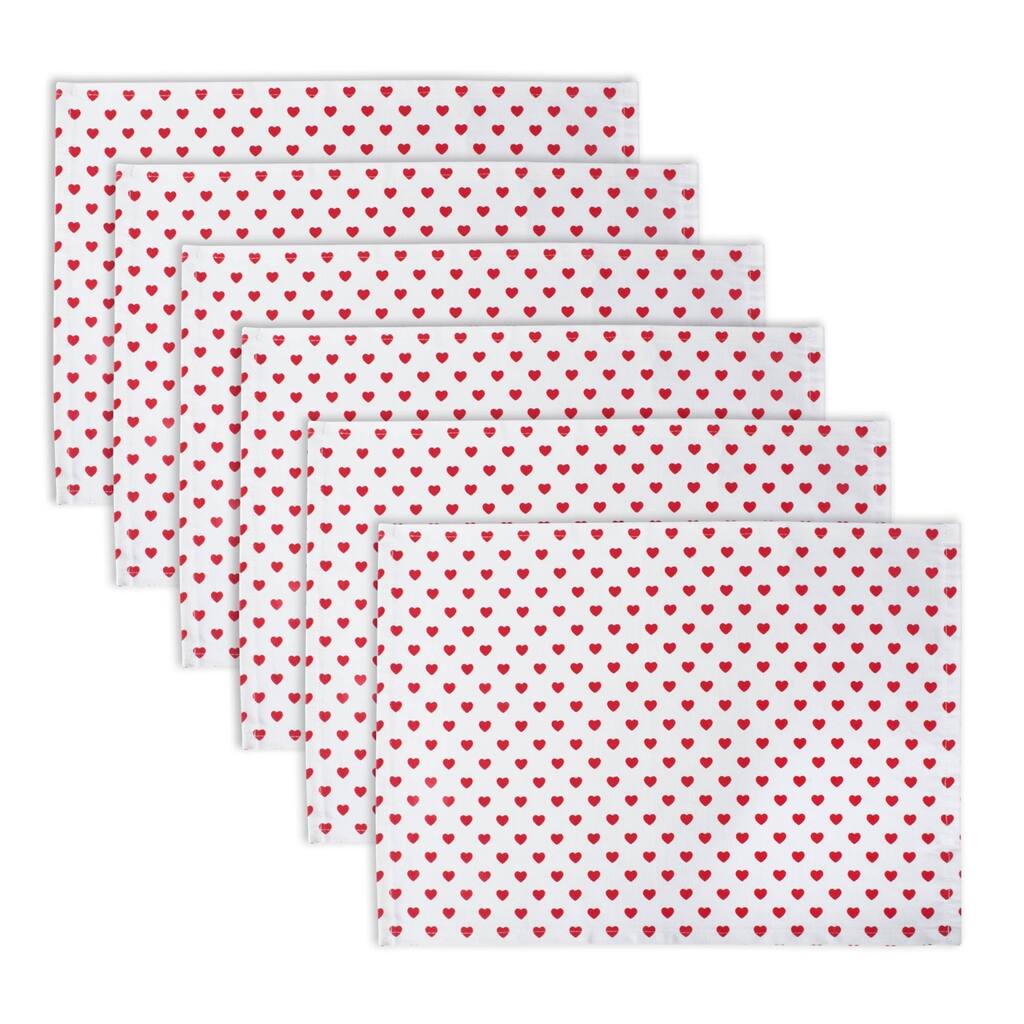 DII Lil Hearts Ribbed Placemats (Set of 6)