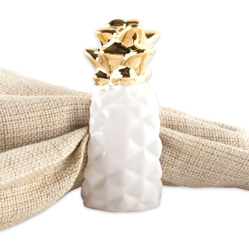 DII Gold Pineapple Napkin Ring (Set of 4)