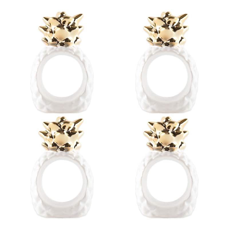 DII Gold Pineapple Napkin Ring (Set of 4) - N/A