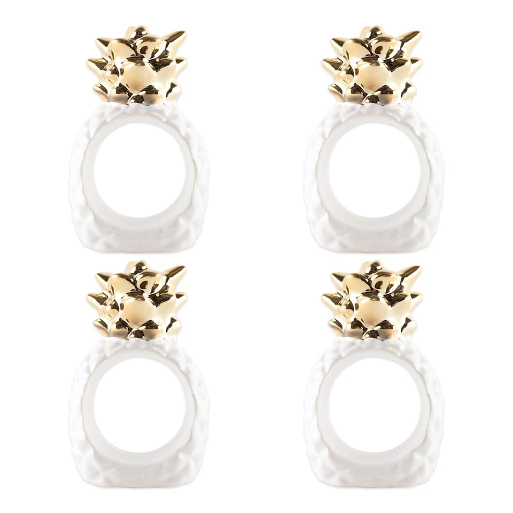 DII Gold Pineapple Napkin Ring (Set of 4)