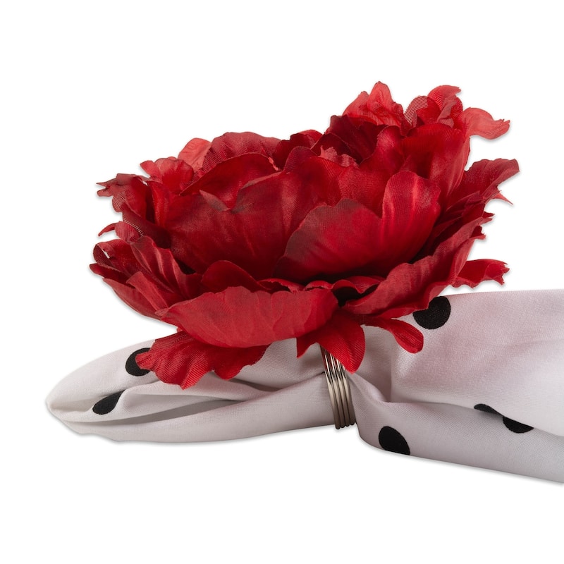 DII Peony Flower Napkin Ring (Set of 4)