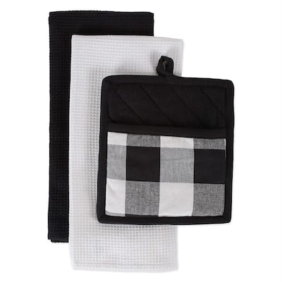DII Buffalo Check Potholder & Dishtowel Kitchen Set