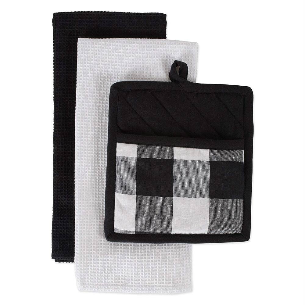 DII Buffalo Check Potholder & Dishtowel Kitchen Set