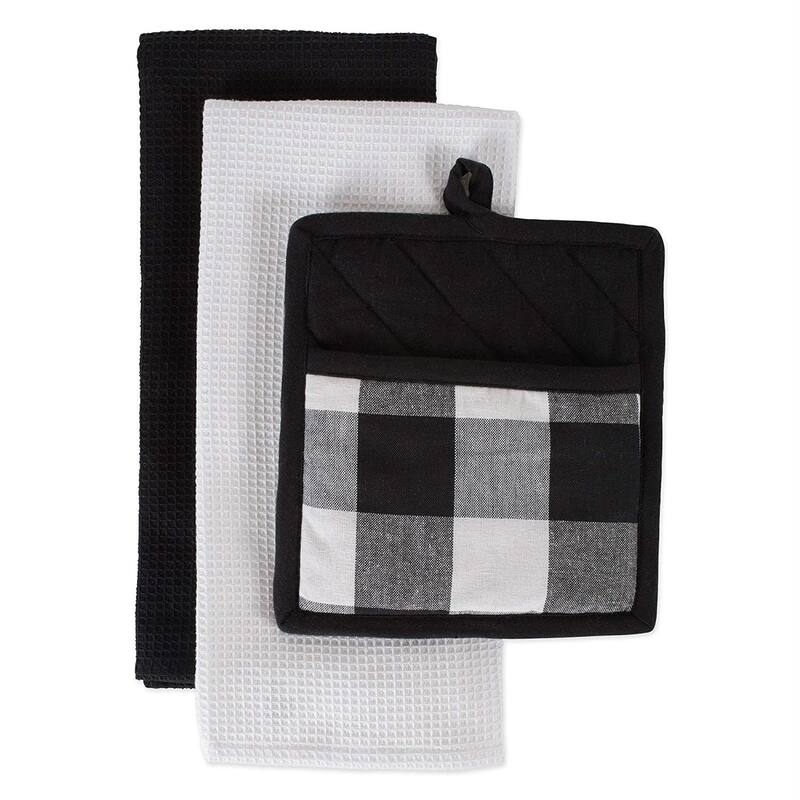 DII Buffalo Check Potholder & Dishtowel Kitchen Set