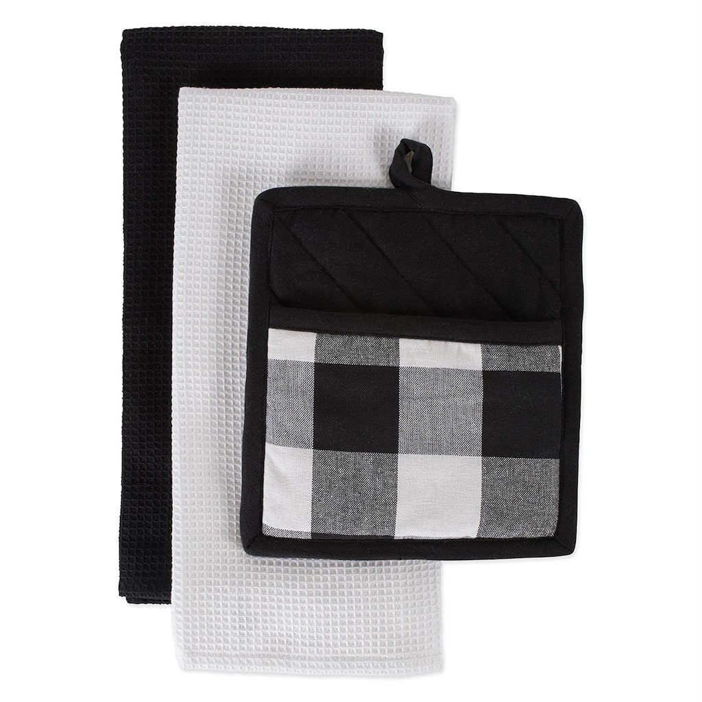 DII Buffalo Check Potholder & Dishtowel Kitchen Set