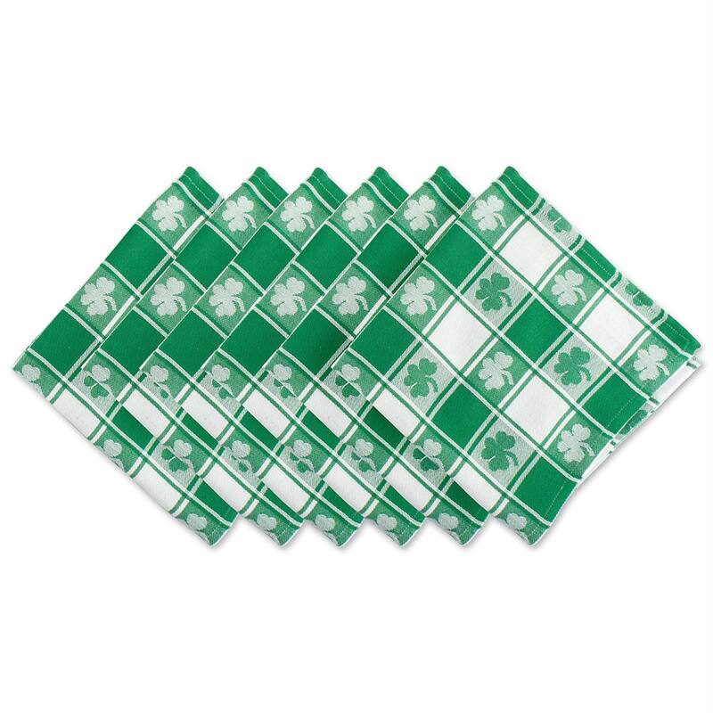 DII St. Patrick's Day Napkin (Set of 6) - Shamrock Check