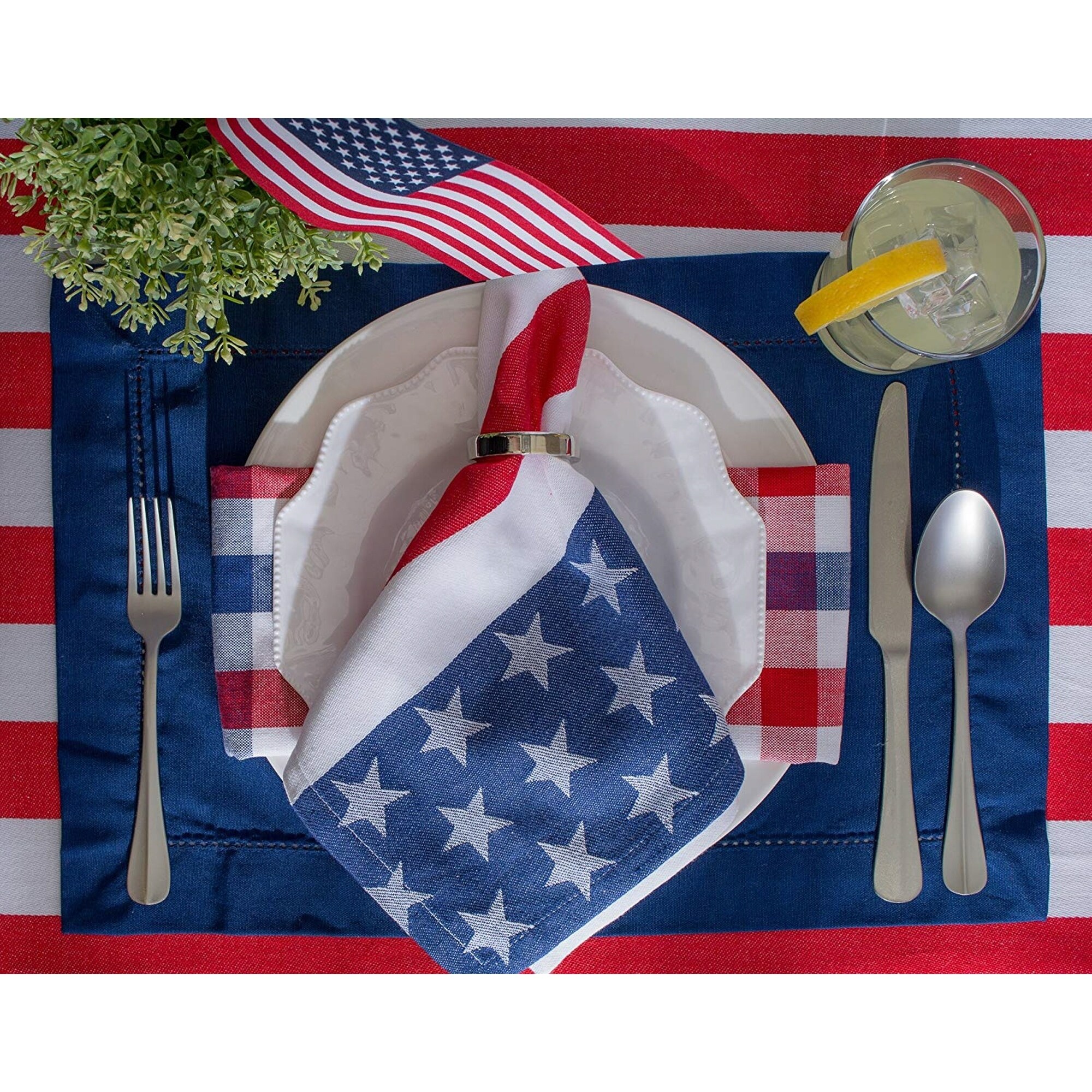 Naanle 4th of July Cloth Napkins Dinner Table Napkins Fireworks USA