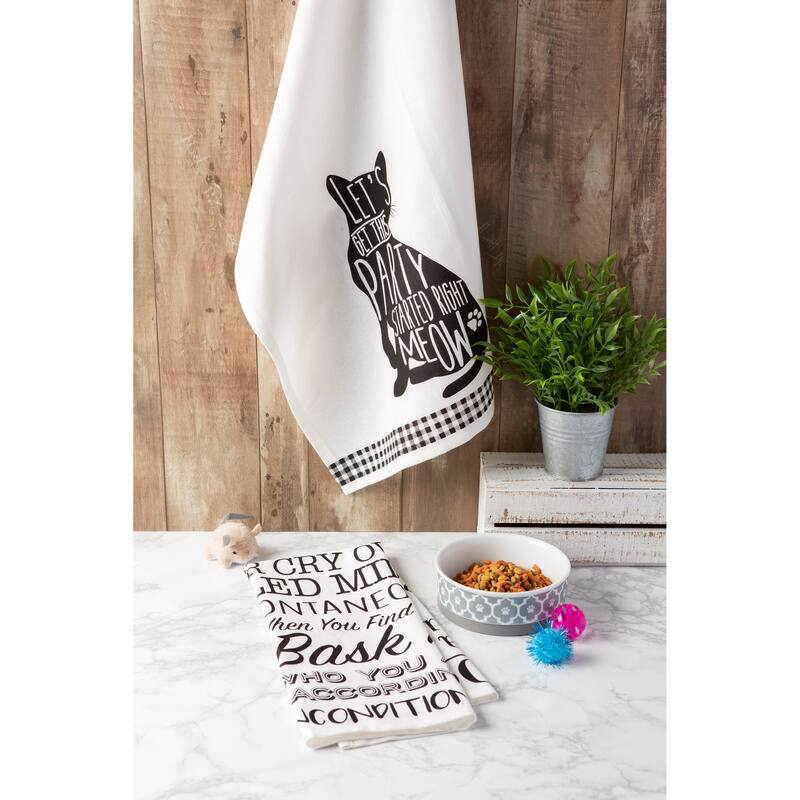 DII Assorted Pets Printed Dishtowel (Set of 3) - 18 x 28"