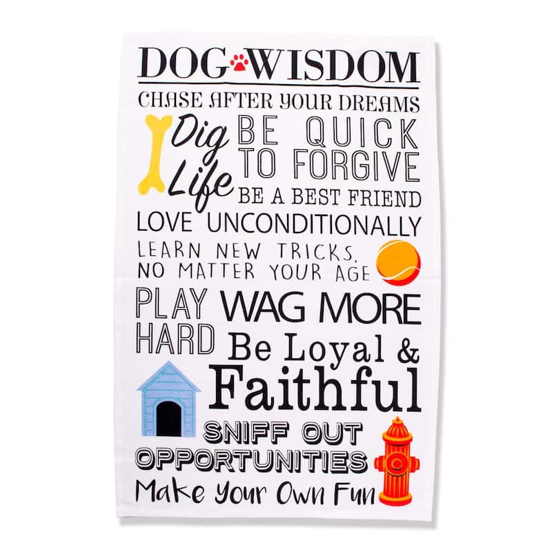 DII Assorted Pets Printed Dishtowel (Set of 3) - 18 x 28"