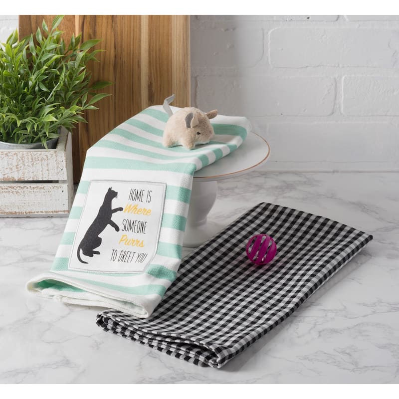 DII Assorted Pets Printed Dishtowel (Set of 3) - 18 x 28"