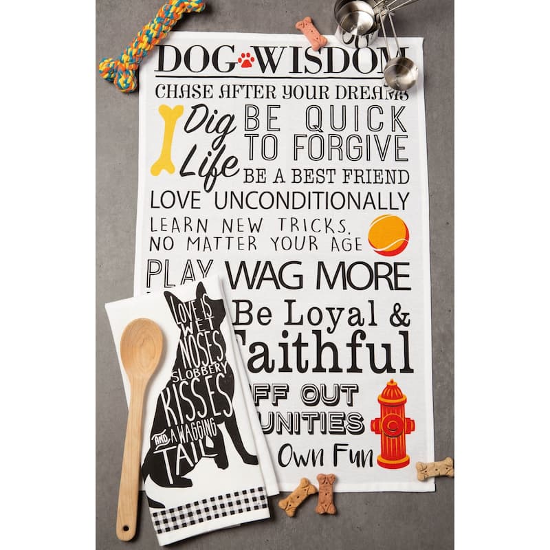 DII Assorted Pets Printed Dishtowel (Set of 3) - 18 x 28"