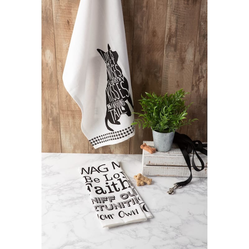 DII Assorted Pets Printed Dishtowel (Set of 3) - 18 x 28"