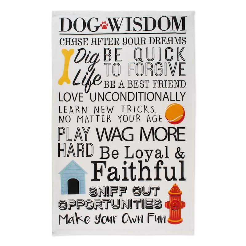 DII Assorted Pets Printed Dishtowel (Set of 3) - 18 x 28"