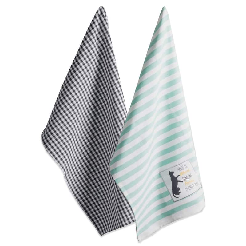 DII Assorted Pets Printed Dishtowel (Set of 3) - 18 x 28"