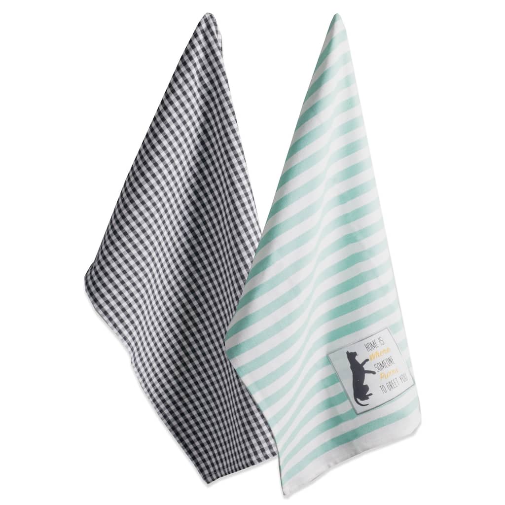 DII Assorted Pets Printed Dishtowel (Set of 3) - 18 x 28"