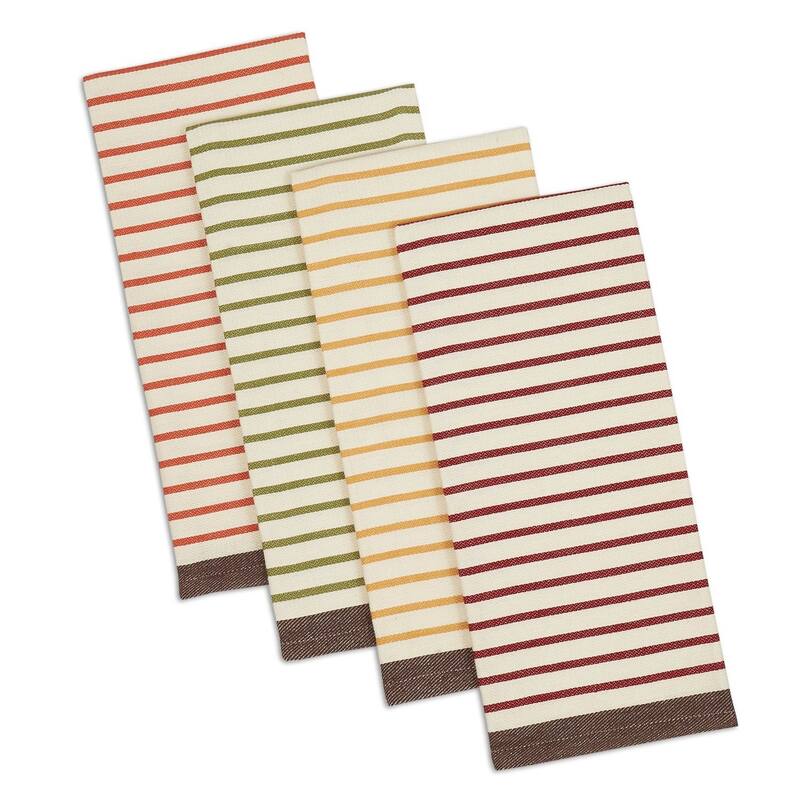 DII Thanksgiving Dishtowel - Jacquard Harvest Stripe