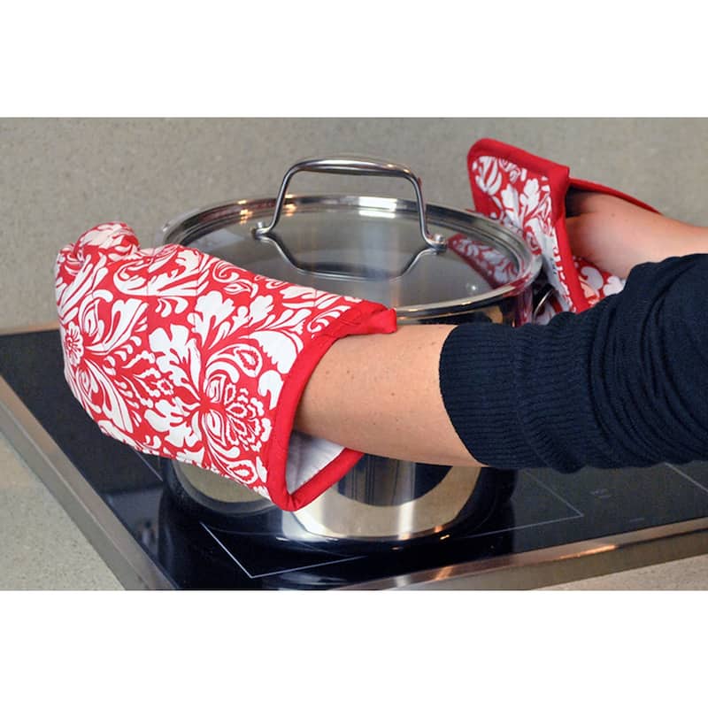 DII Damask Oven Mitt & Potholder Set