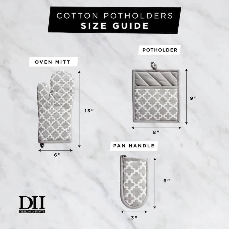 DII Damask Oven Mitt & Potholder Set