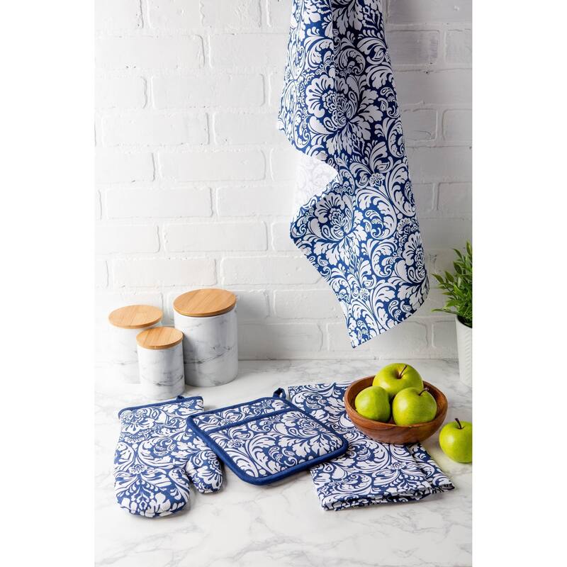 DII Damask Oven Mitt & Potholder Set