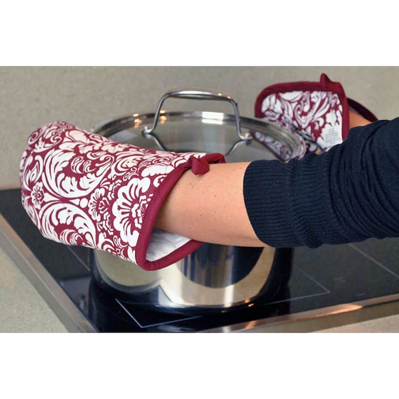 DII Damask Oven Mitt & Potholder Set