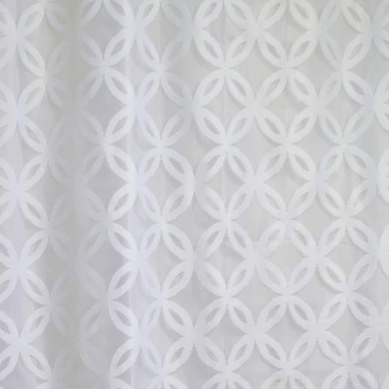 DII White Lace Lattice Shower Curtain