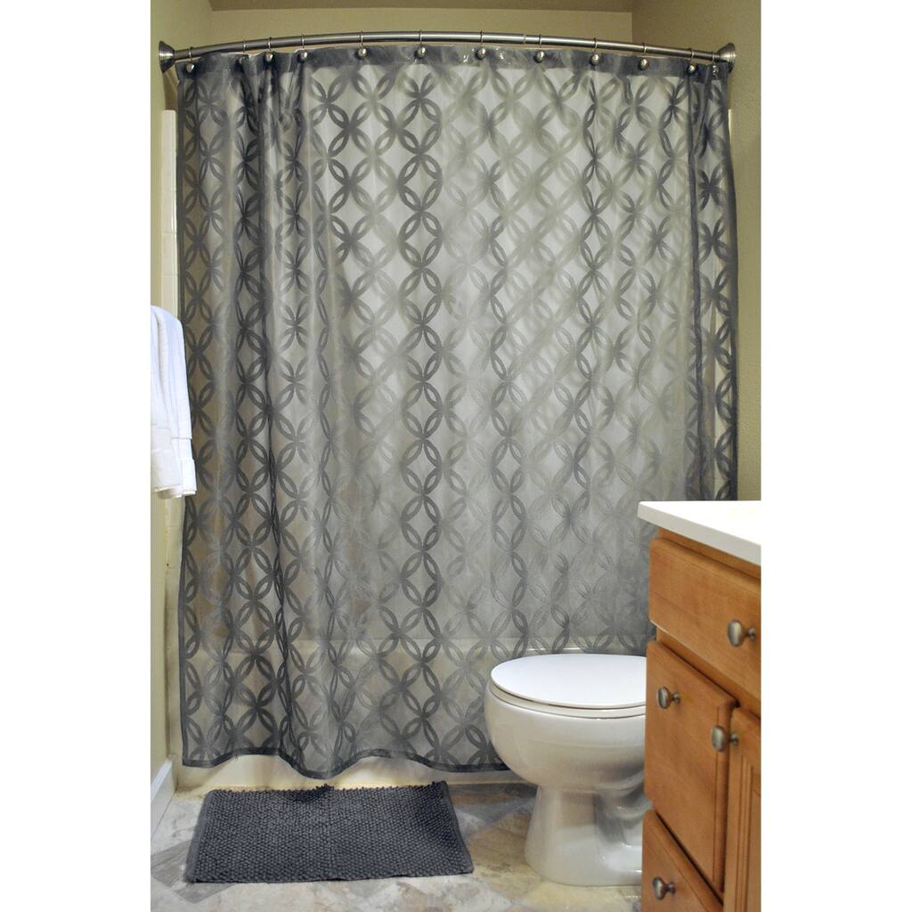 DII White Lace Lattice Shower Curtain