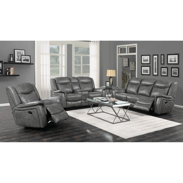 Lindell Cool Grey 3-piece Motion Living Room Set