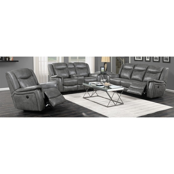 Lindell Cool Grey 2-piece Power Living Room Set