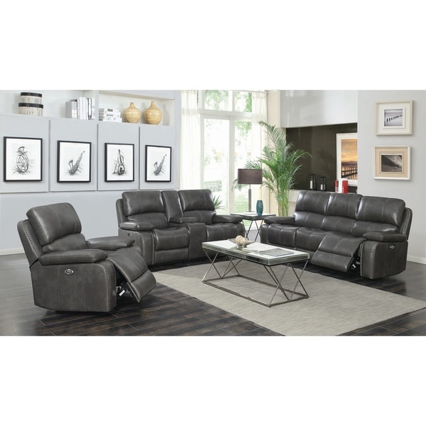 Flannery Charcoal 2-piece Power Living Room Set