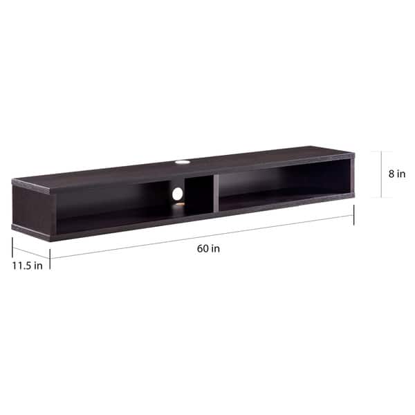 dimension image slide 0 of 2, Rydstorp Modern 60-inch 2-Shelf Wall-mounted TV Console by Carson Carrington