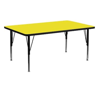 Offex 30"W x 72"L Rectangular Activity Table with 1.25" Thick High Pressure Laminate Top and Height Adjustable Pre-School Leg