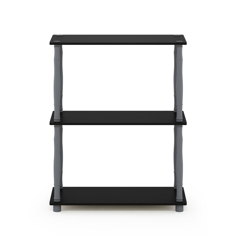 Furinno Turn-N-Tube 3-tier Compact Display Rack - Black/Grey