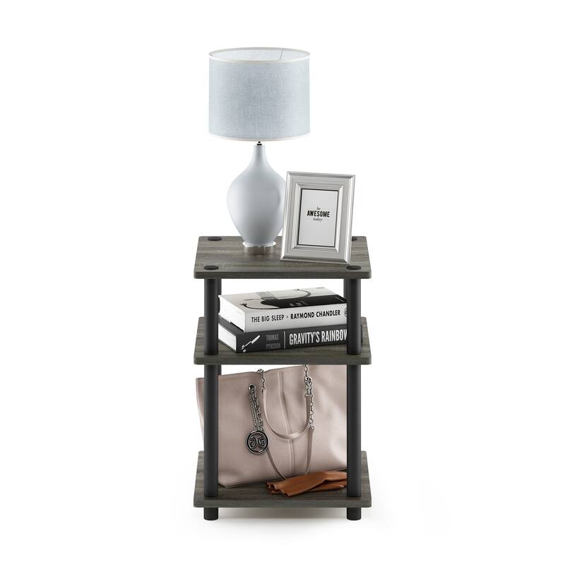 Furinno Turn-N-Tube Easy Assembly Multipurpose Shelf, Columbia Walnut/Black