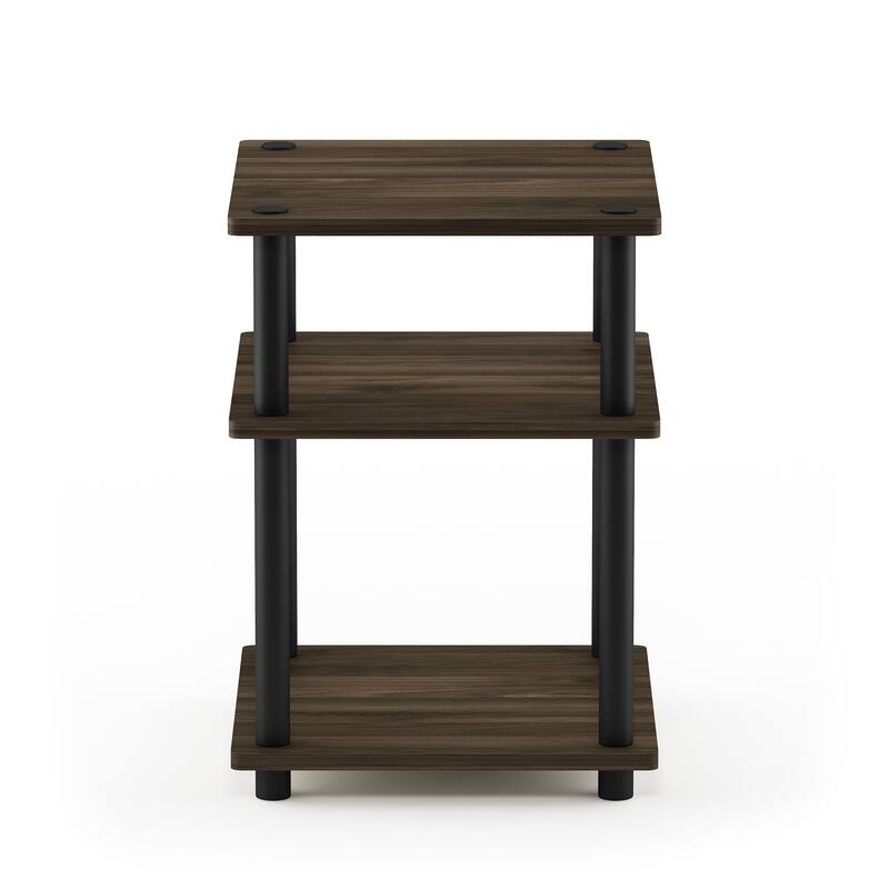 Furinno Turn-N-Tube Easy Assembly Multipurpose Shelf, Columbia Walnut/Black - Columbia Walnut/Black