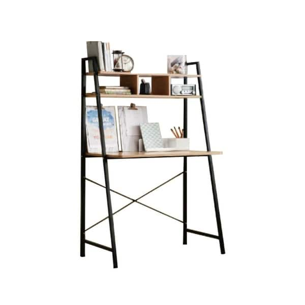 Shop Offex Combo Pack Black Steel Frame Ladder Style Wooden Desk