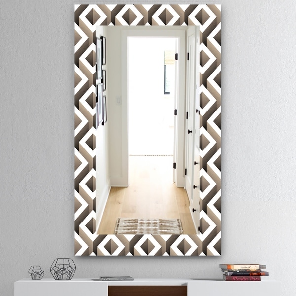 Designart 'Scandinavian 8' Mid-Century Mirror - Wall Mirror - Grey/Silver
