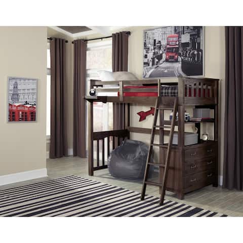 Highlands Loft Bed w/ Hanging Nightstand