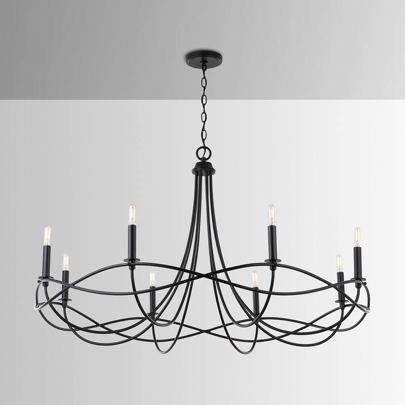 Sonnet 8-light Matte Black Chandelier