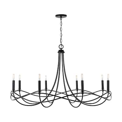 Sonnet 8-light Matte Black Chandelier