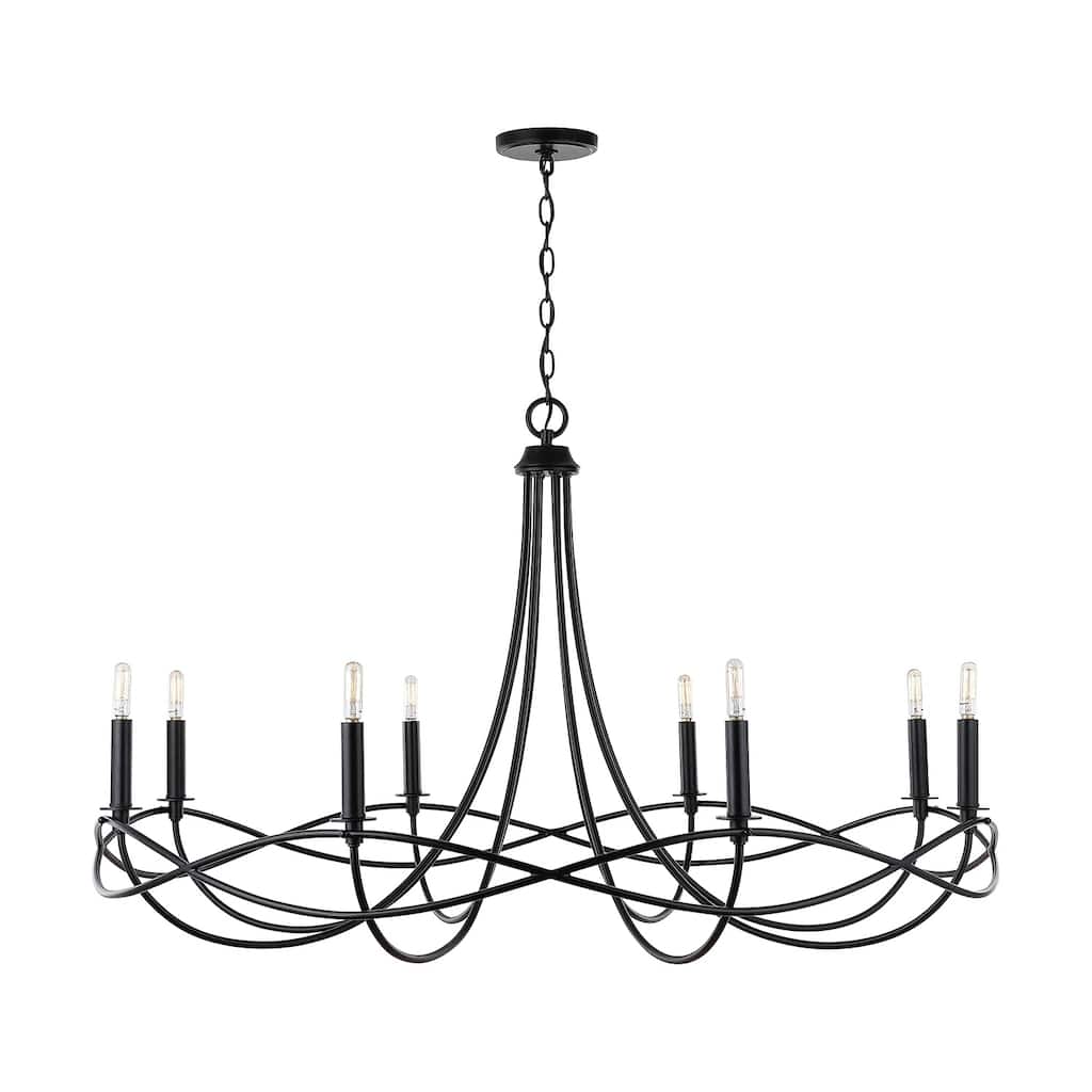 Sonnet 8-light Matte Black Chandelier