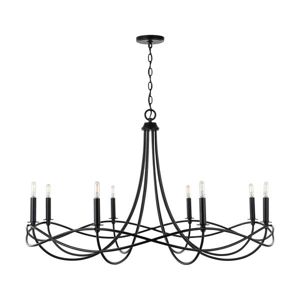 slide 2 of 4, Sonnet 8-light Matte Black Chandelier